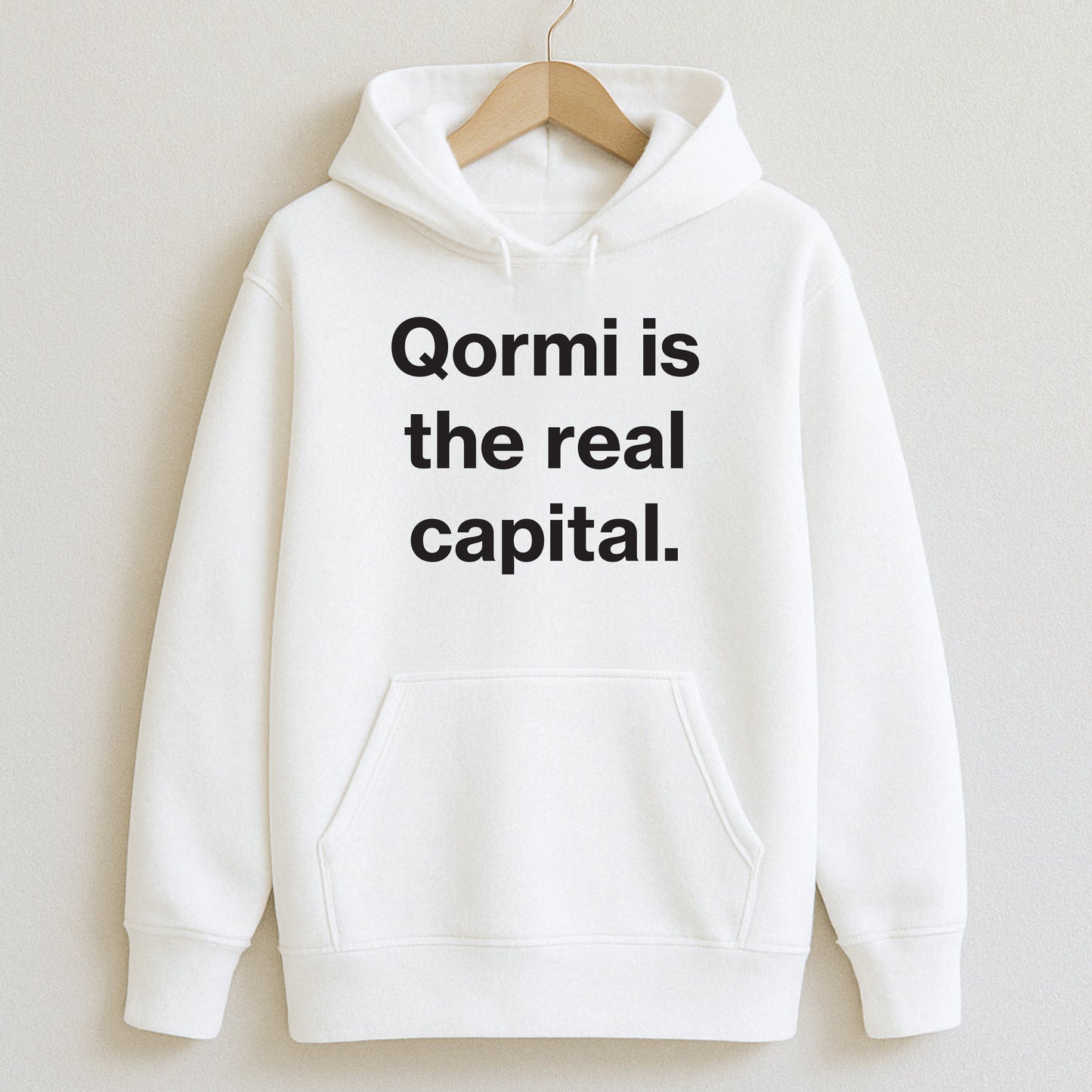 Qormi is the real capital. - Hoodie / White / S - T-Shirts and Hoodies