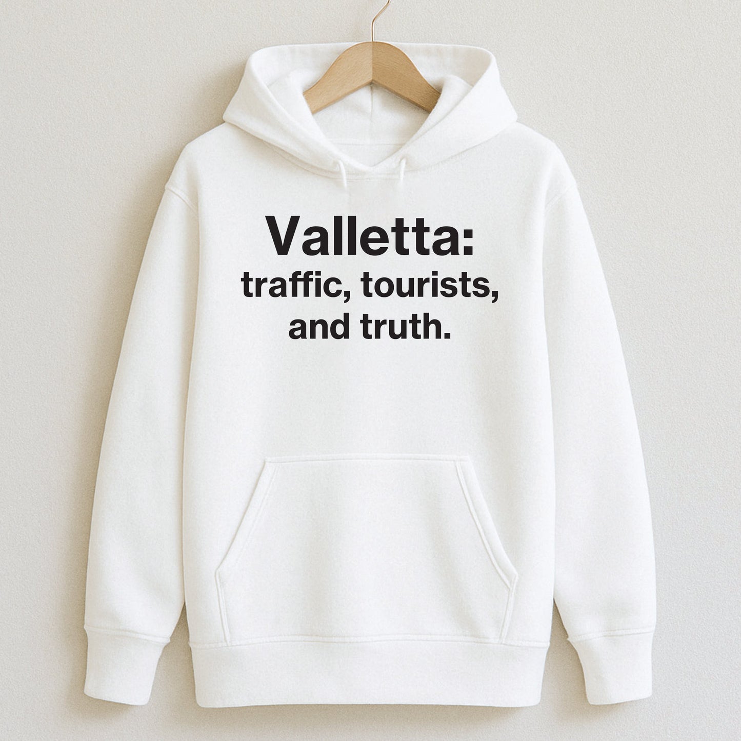 Valletta – traffic tourists and truth. - Hoodie / White / S - T-Shirts and Hoodies